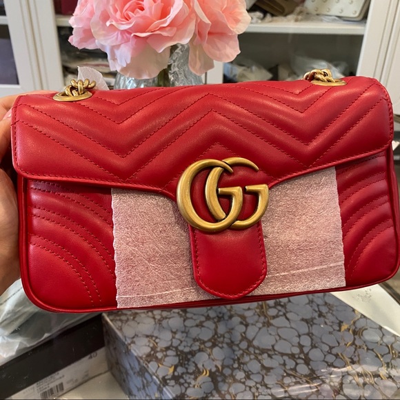New Gucci small marmont flap red gold - Picture 5 of 9